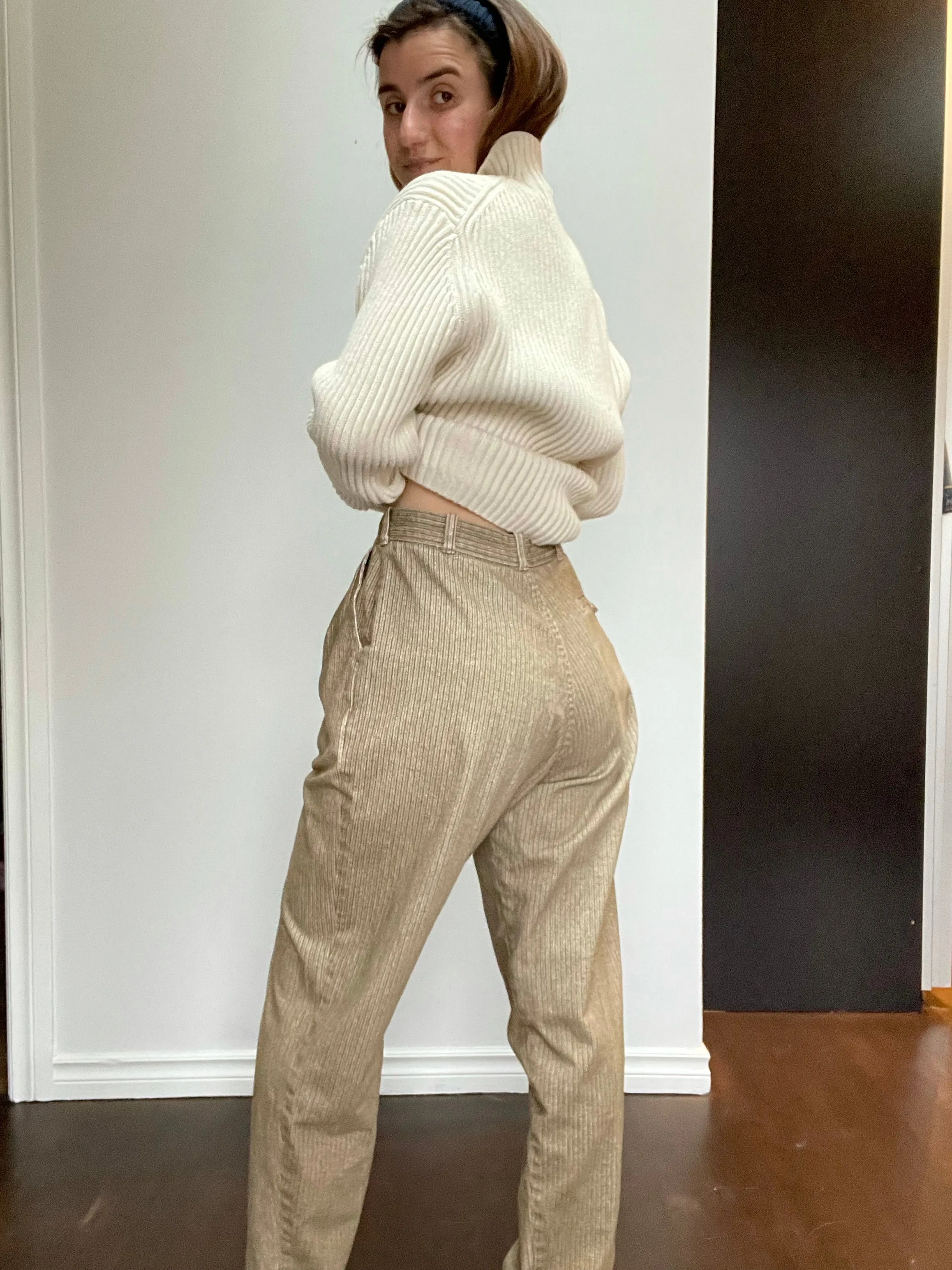90s Flattering Warm Toned Trousers - 29
