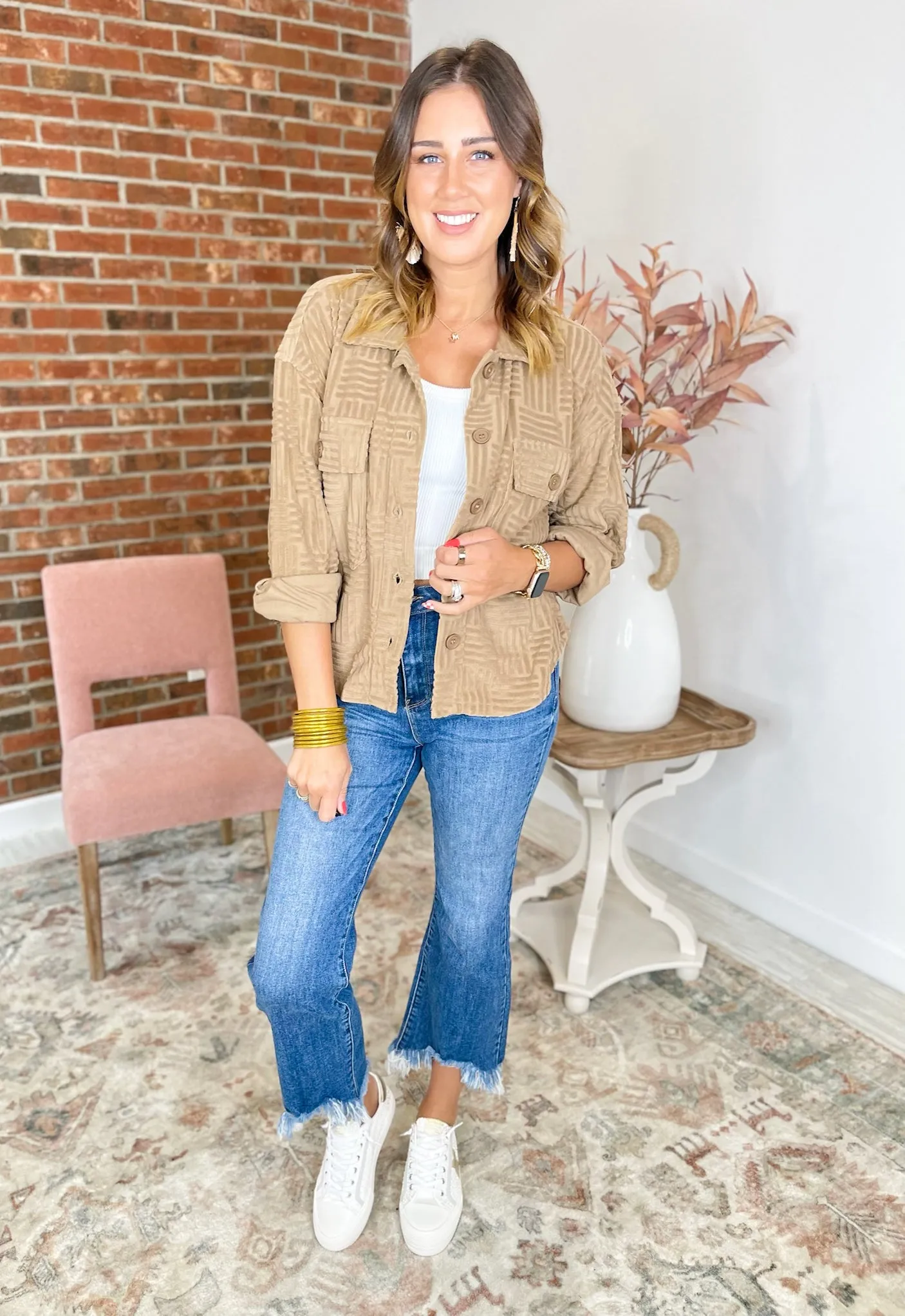 Good to Get Away Casual Shacket - Mocha